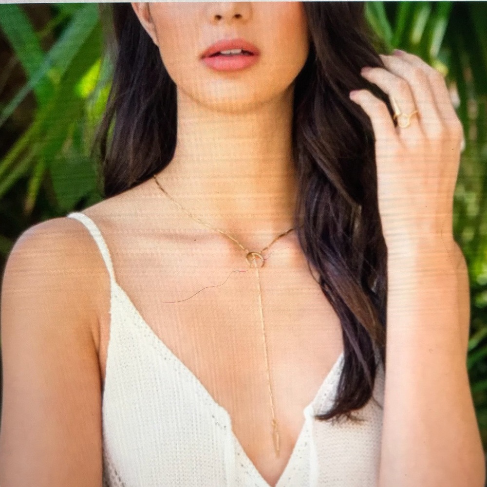 Luv AJ Pave Tusk Lariat & Open Crescent Ring